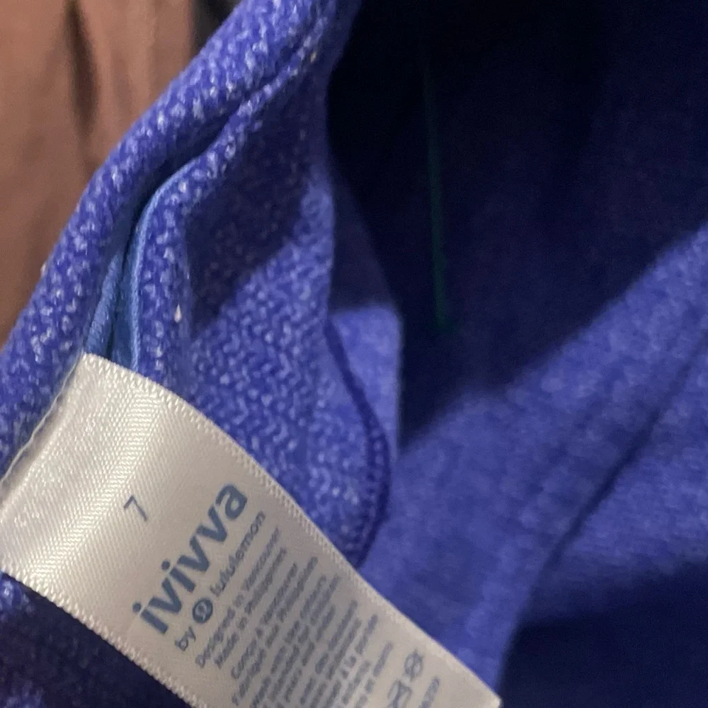 Lululemon Ivivva Heathered Lazurite Purple Rhythmic Tight Leggings.